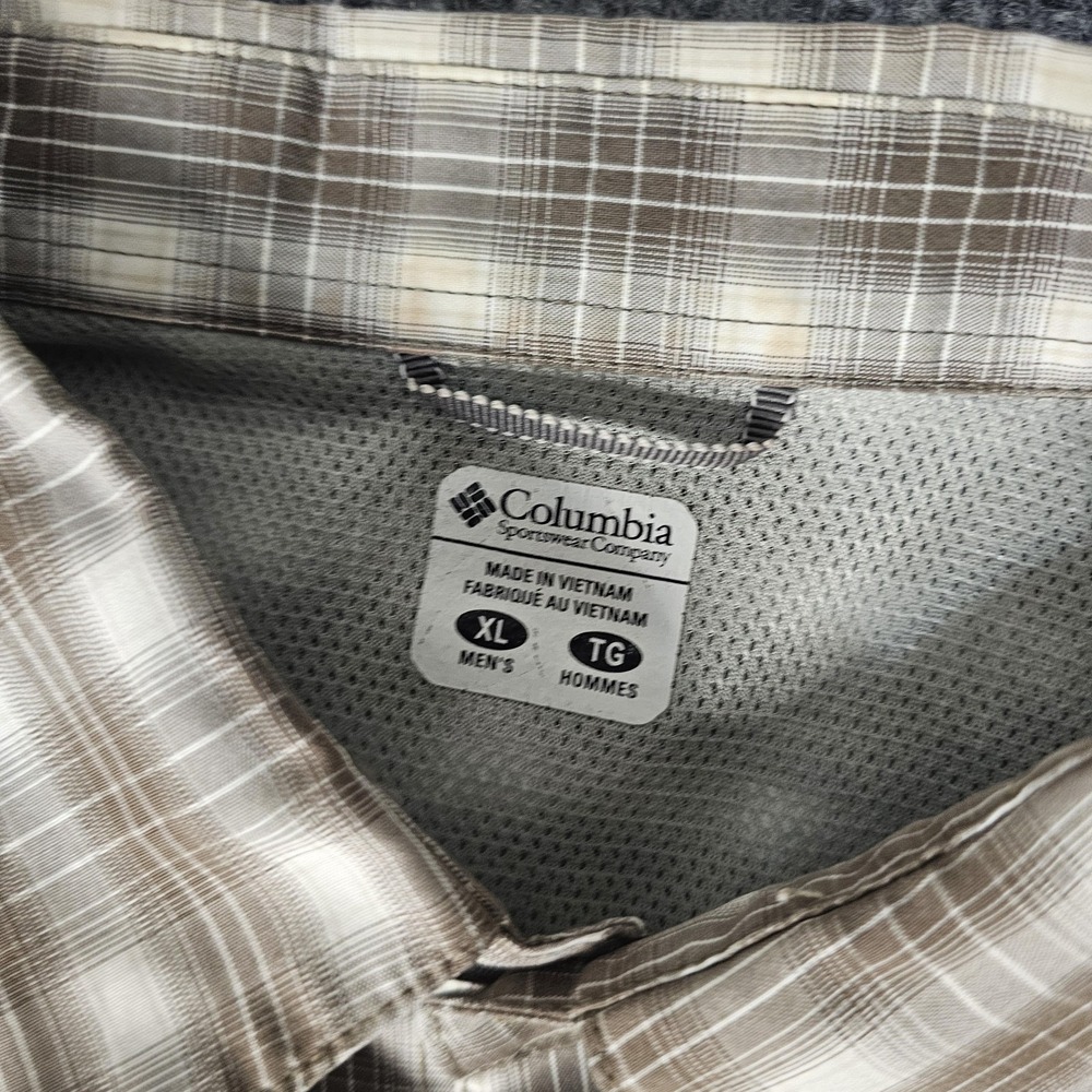 Columbia Shirt Mens XL Brown Gray Plaid Long Sleeve Button Front Lot 2 Casual - Picture 8 of 14